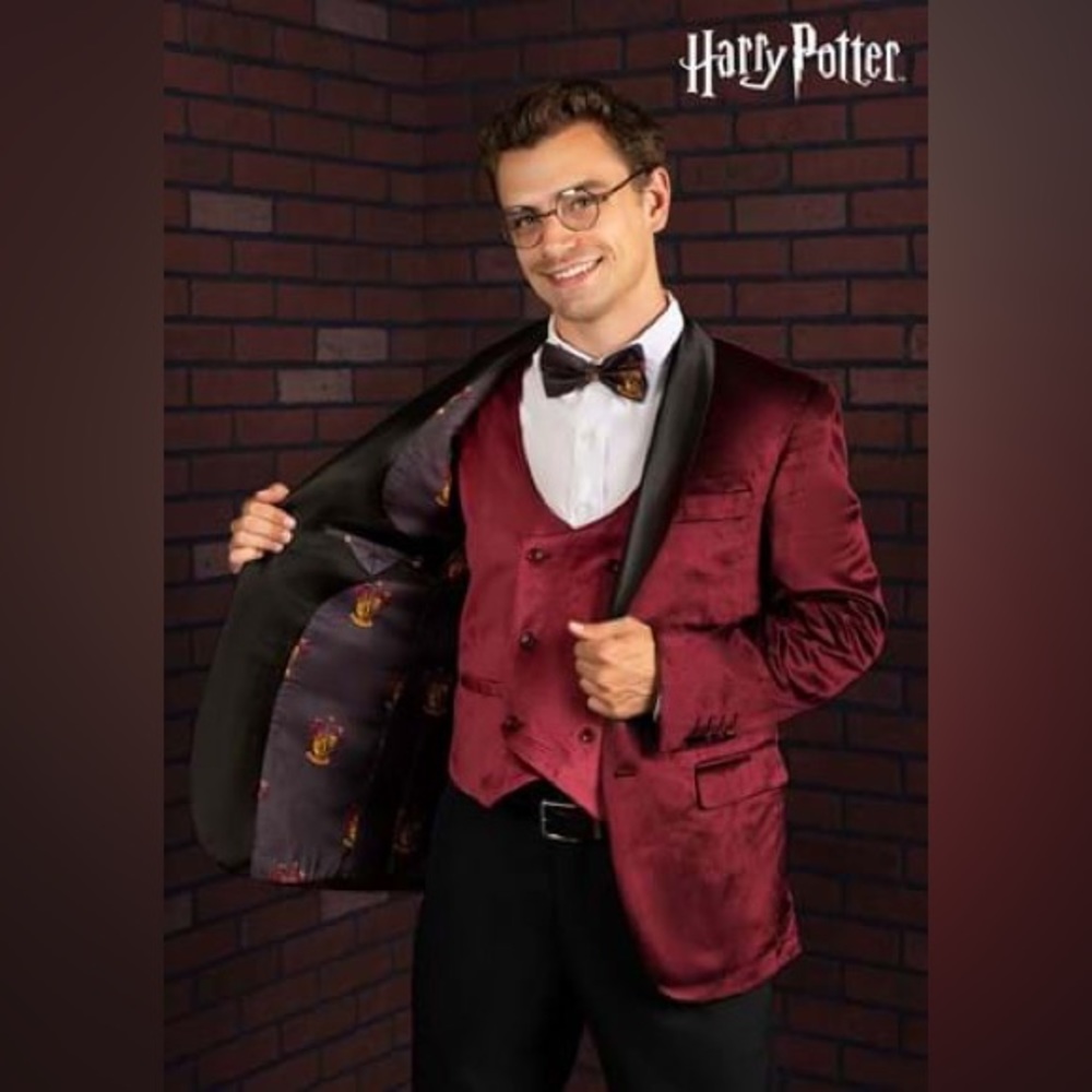 Harry Potter Gryffindor Deluxe burgundy faux suede Men’s Blazer
